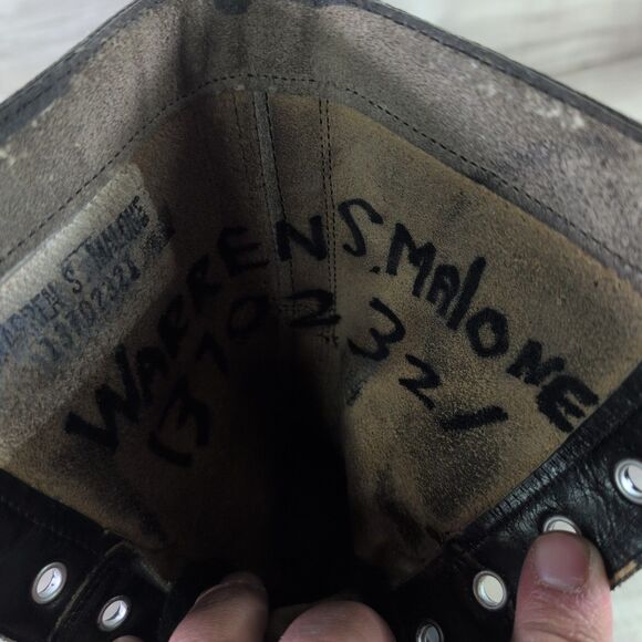 Vtg 1950's 60's US Black Military Cap Toe Combat Boots Sz 10 R KG Vintage - Picture 15 of 16